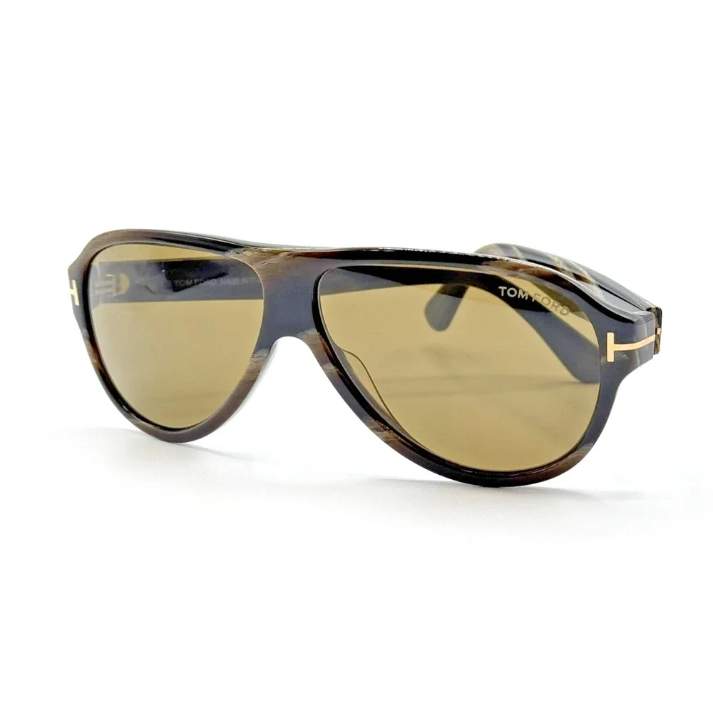 Tom Ford Sunglasses Samuele-02 TF1336 63J Black Horn Pilot Brown Lens 61mm